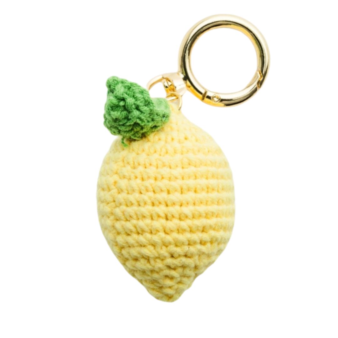 Crochet Fruit Bag Charm Bag Charm Violet & Brooks Lemon 