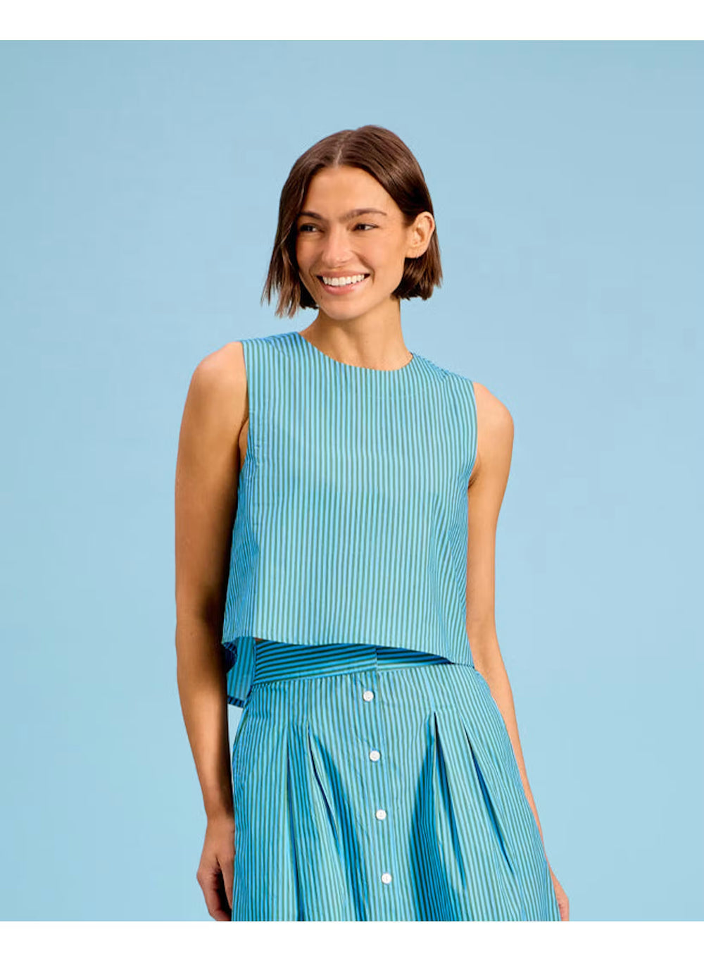 Crop Top - Cedar Pinestripe Womens Shirt Livro 