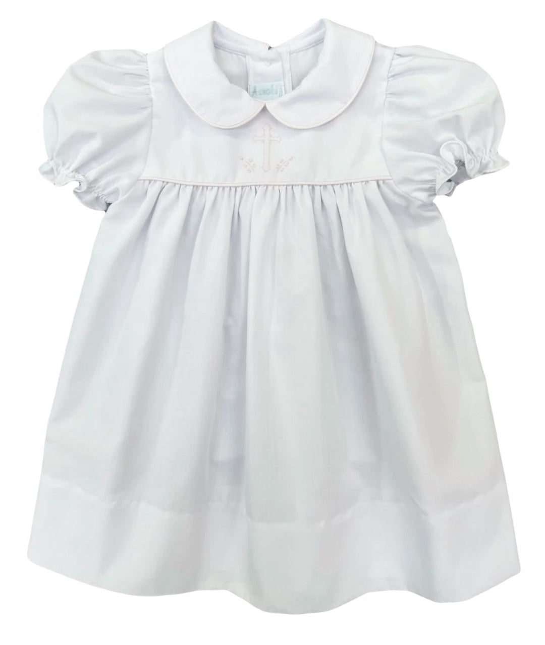 Cross Embroidered Bishop Dress Girl Gown Auraluz 