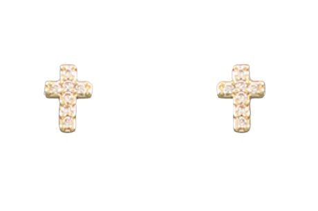 Crystal Cross Earrings - Gold Womens Earrings Golden Stella 