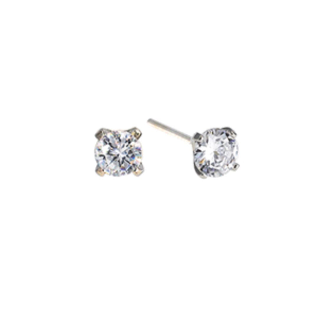 Cubic Zirconia Stud Womens Earrings Golden Stella 