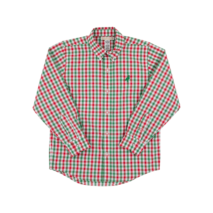 Dean's List Dress Shirt - Richmond Red and Kiawah Kelly Green Gingham