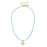 Dainty Beaded Cross Necklace - Aqua Agate Necklace Susan Shaw 