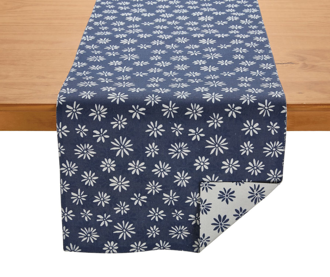 Daisy Mae Reversible Table Runner - Navy Table Runner Tableau 
