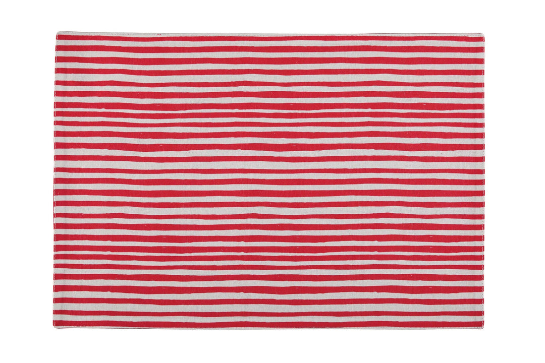 Daisy Mae Striped Placemat - Red/White Placemats Tableau 