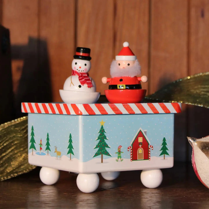 Dancing Santa & Frosty Christmas Music Box Mini Toys Jack Rabbit 