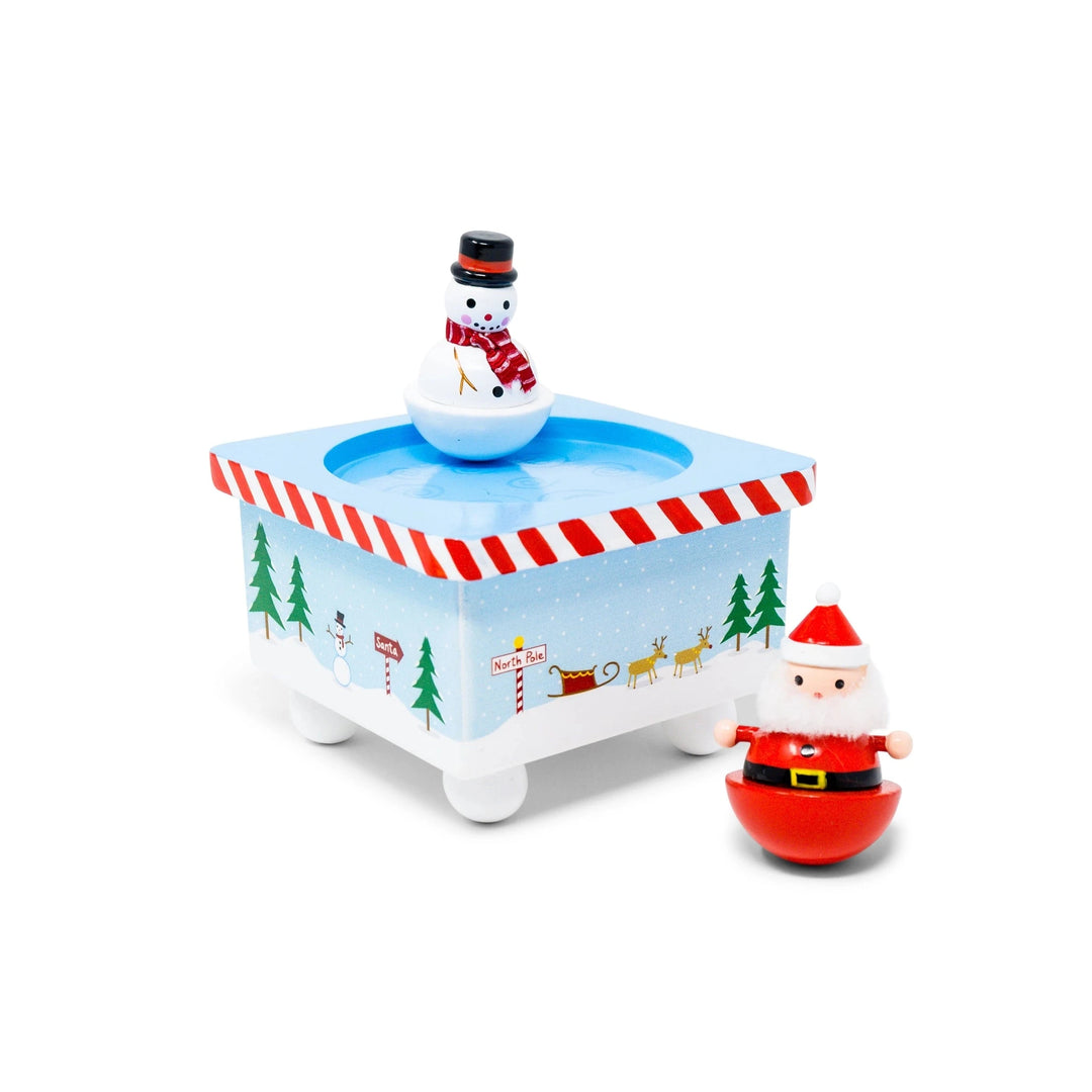 Dancing Santa & Frosty Christmas Music Box Mini Toys Jack Rabbit 
