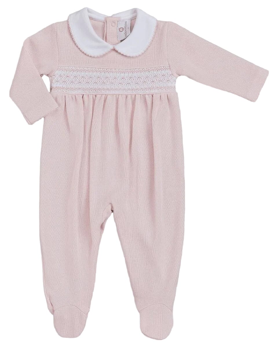 Daphne Hand Smocked Footie - Pink Girl Footie Miocotton 