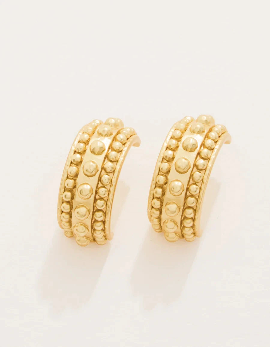 Dappled Hoop Earrings - Gold Womens Earrings Spartina 