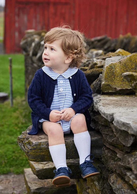 Davant Bubble - Gray Blue Gingham Boy Bubble Little English 