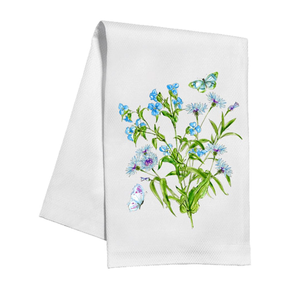 Daylily and Cornflower Kitchen Towel Kitchen Towel Rosanne Beck 