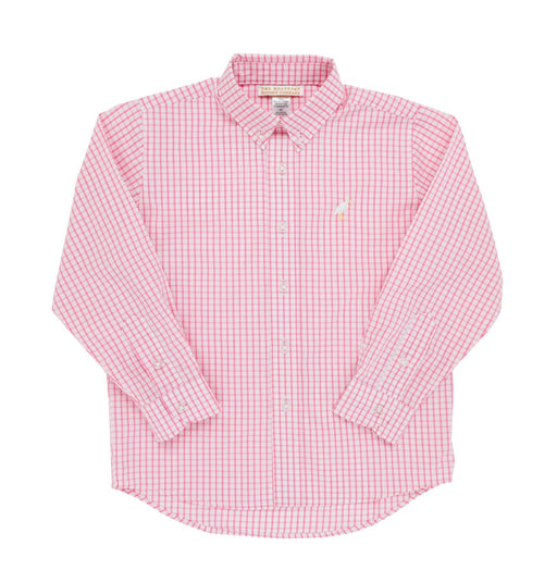 Dean's List Dress Shirt - Hamptons Hot Pink Windowpane Boy Shirt Beaufort Bonnet 