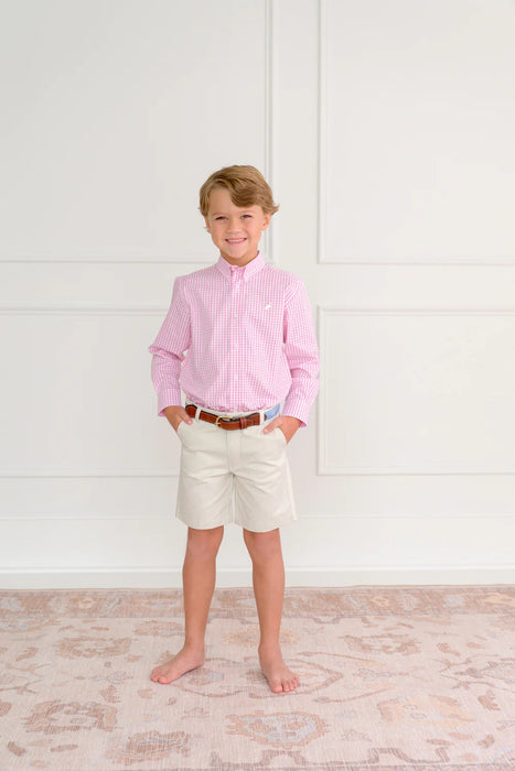 Dean's List Dress Shirt - Hamptons Hot Pink Windowpane Boy Shirt Beaufort Bonnet 