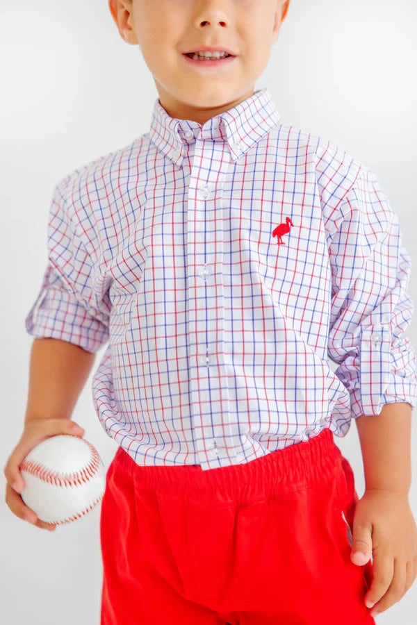 Dean's List Dress Shirt - Lake Powell Plaid Boy Shirt Beaufort Bonnet 