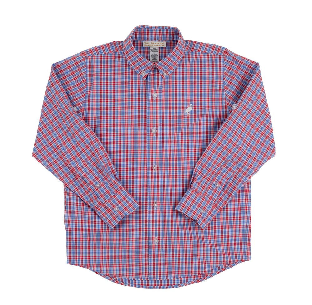 Dean's List Dress Shirt - Lawn Party Plaid Boy Shirt Beaufort Bonnet 