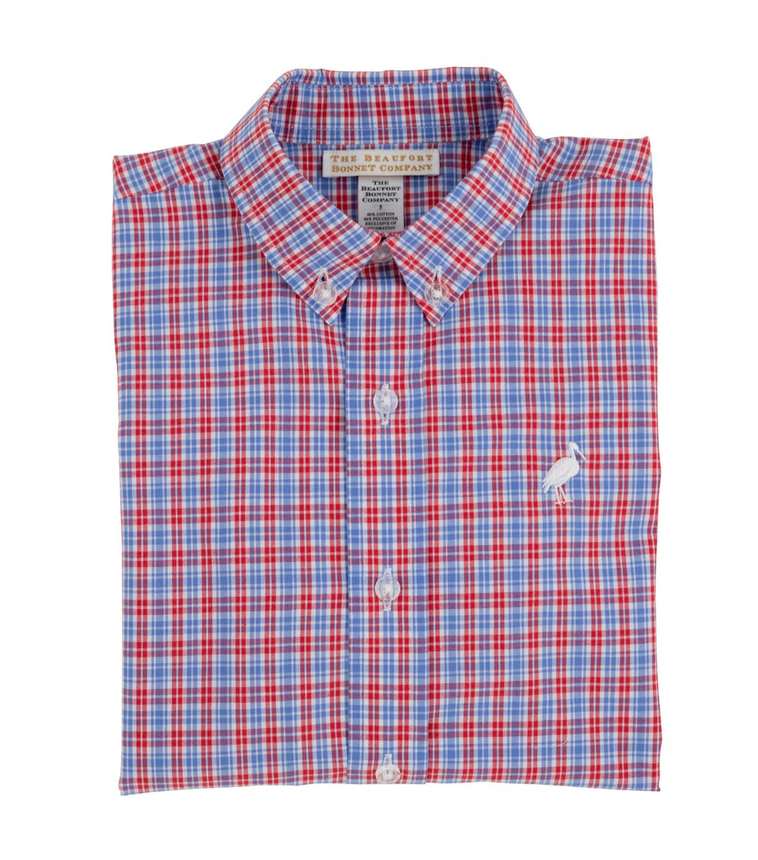 Dean's List Dress Shirt - Lawn Party Plaid Boy Shirt Beaufort Bonnet 