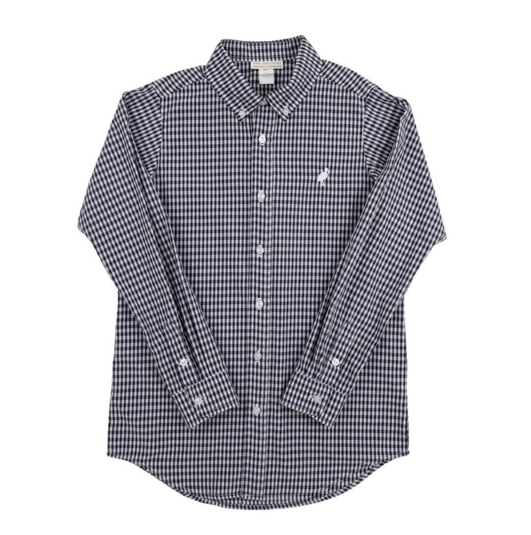 Dean's List Dress Shirt - Navy Grove Gingham Boy Shirt Beaufort Bonnet 
