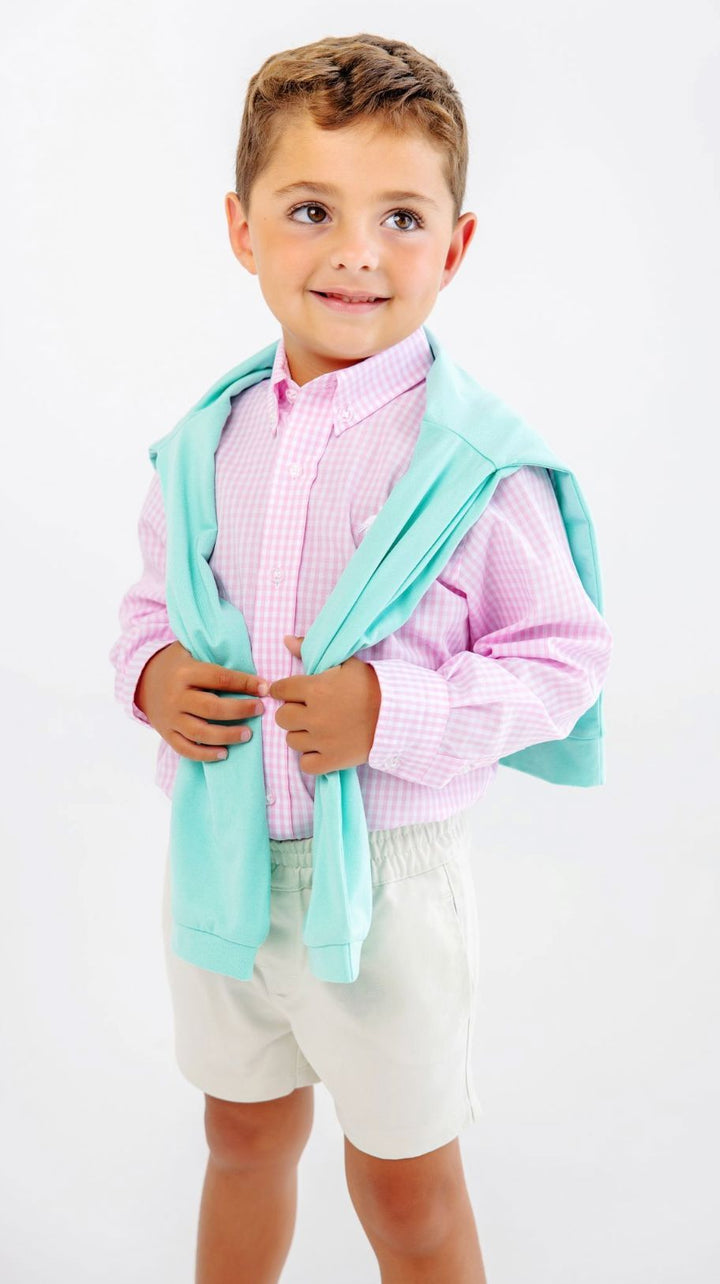 Dean's List Dress Shirt - Pink Greenbriar Gingham Boy Shirt Beaufort Bonnet 