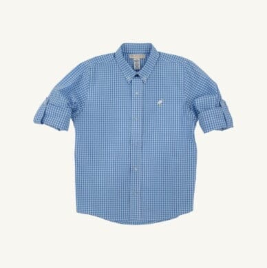 Dean's List Dress Shirt - Sunrise Blvd Blue Mini Gingham Boy Shirt Beaufort Bonnet 