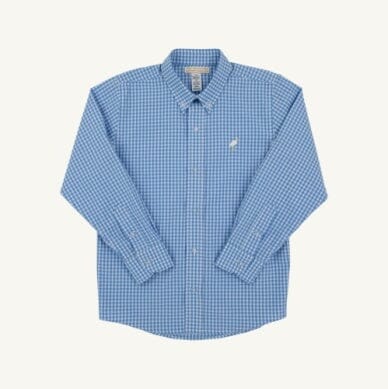 Dean's List Dress Shirt - Sunrise Blvd Blue Mini Gingham Boy Shirt Beaufort Bonnet 