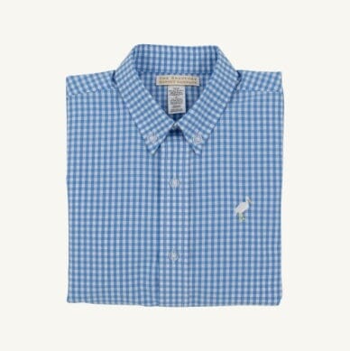Dean's List Dress Shirt - Sunrise Blvd Blue Mini Gingham Boy Shirt Beaufort Bonnet 