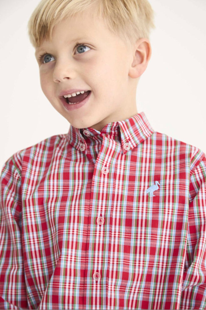 Dean's List Dress Shirt -Woodspoint Plaid and Barrington Blue Boy Shirt Beaufort Bonnet 