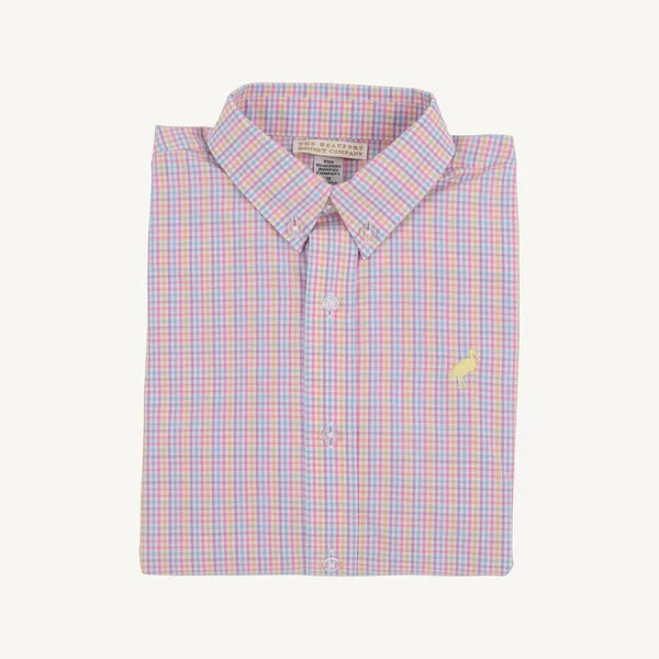 Dean's List Dress Shirt - Woodstock Park Plaid Boy Shirt Beaufort Bonnet 