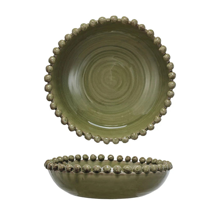 Decorative Handmade Terra-Cotta Bowl with Hobnail Edge Decorative Bowl Creative Co-Op 
