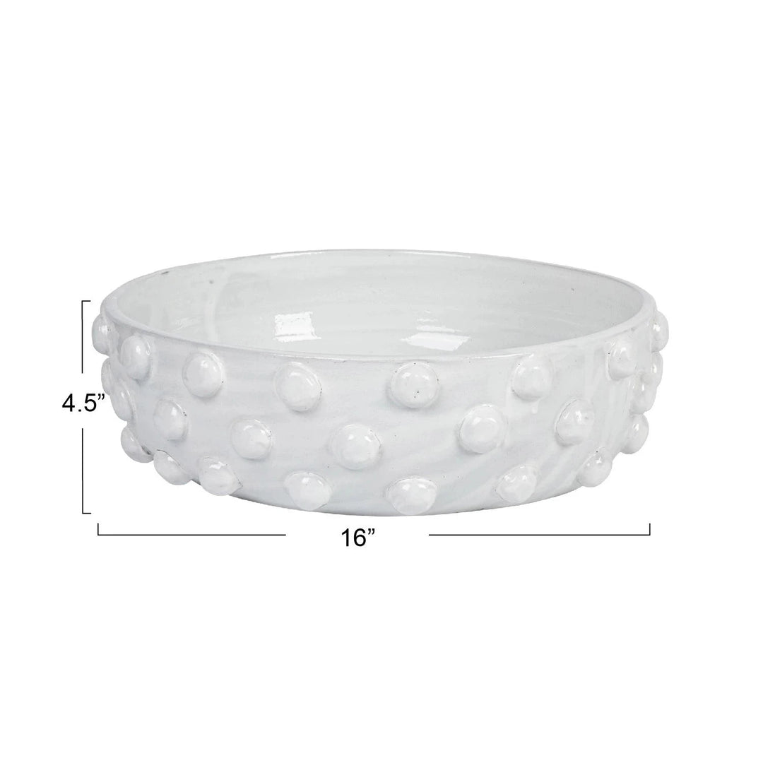 Decorative Terra-Cotta Bowl with Raised Dots Decorative Bowl Creative Co-Op 