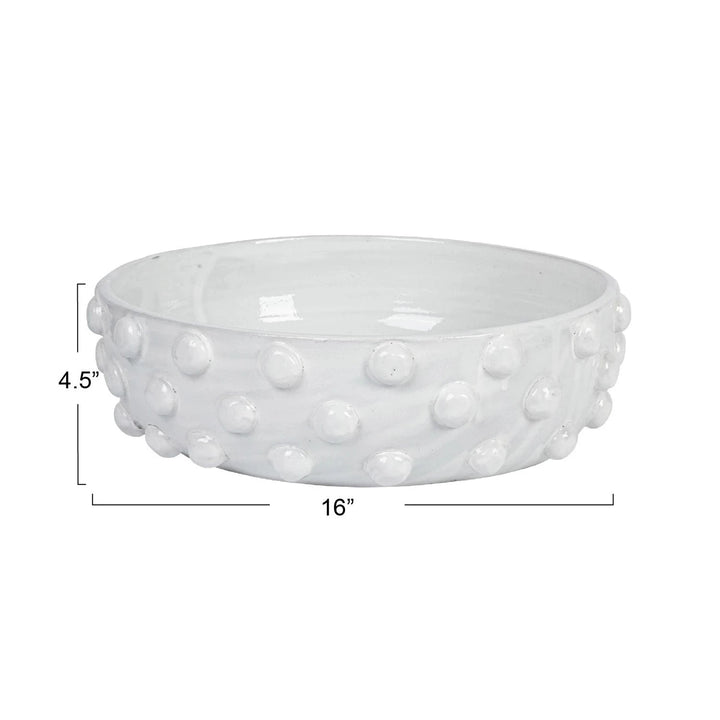 Decorative Terra-Cotta Bowl with Raised Dots Decorative Bowl Creative Co-Op 
