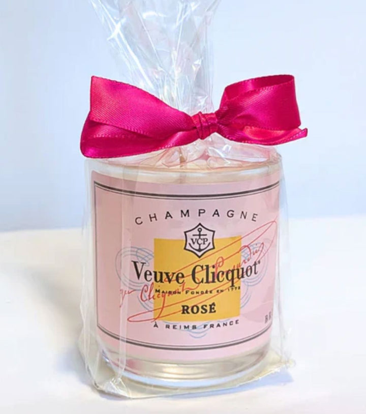 Designer Champagne Candle - Small Candle The French Bee Rose - Clear 
