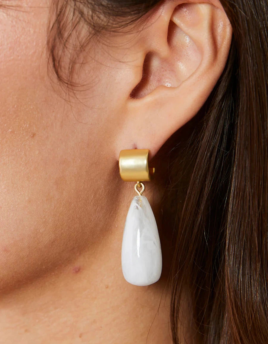 Dew Drop Earrings - White Womens Earrings Spartina 