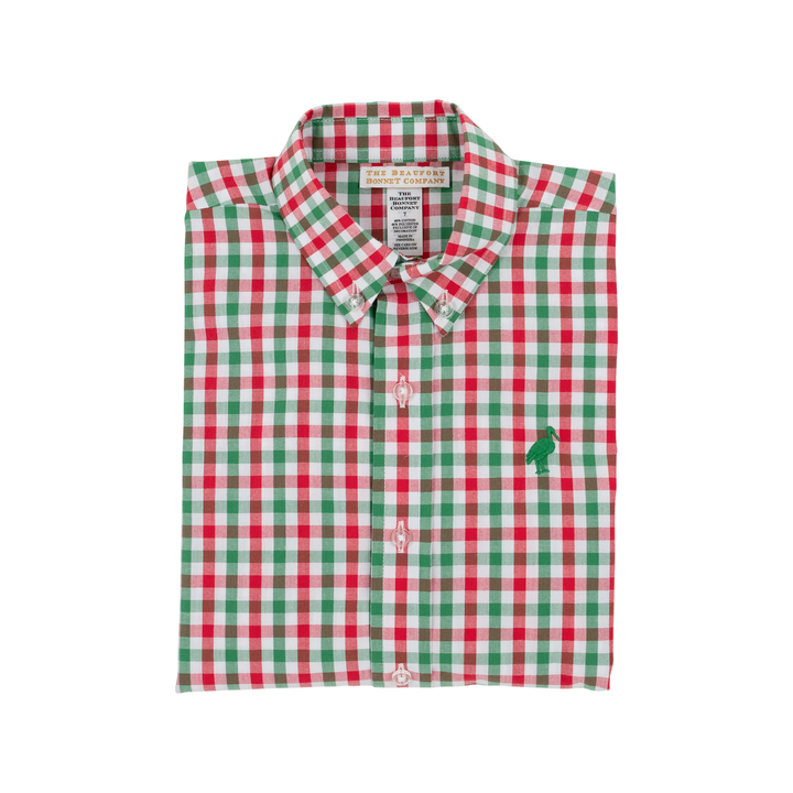 Dean's List Dress Shirt - Richmond Red and Kiawah Kelly Green Gingham