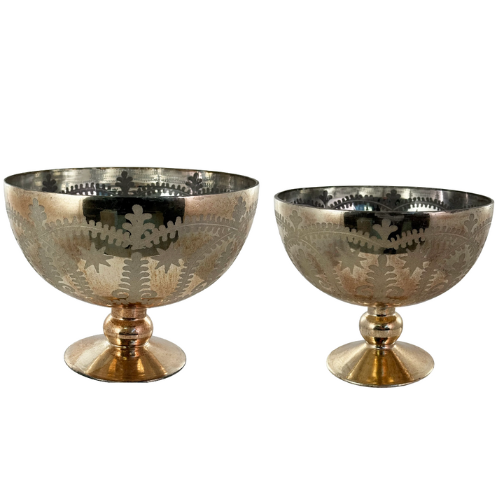 Glass Round Bowl Cut Garland - Gold