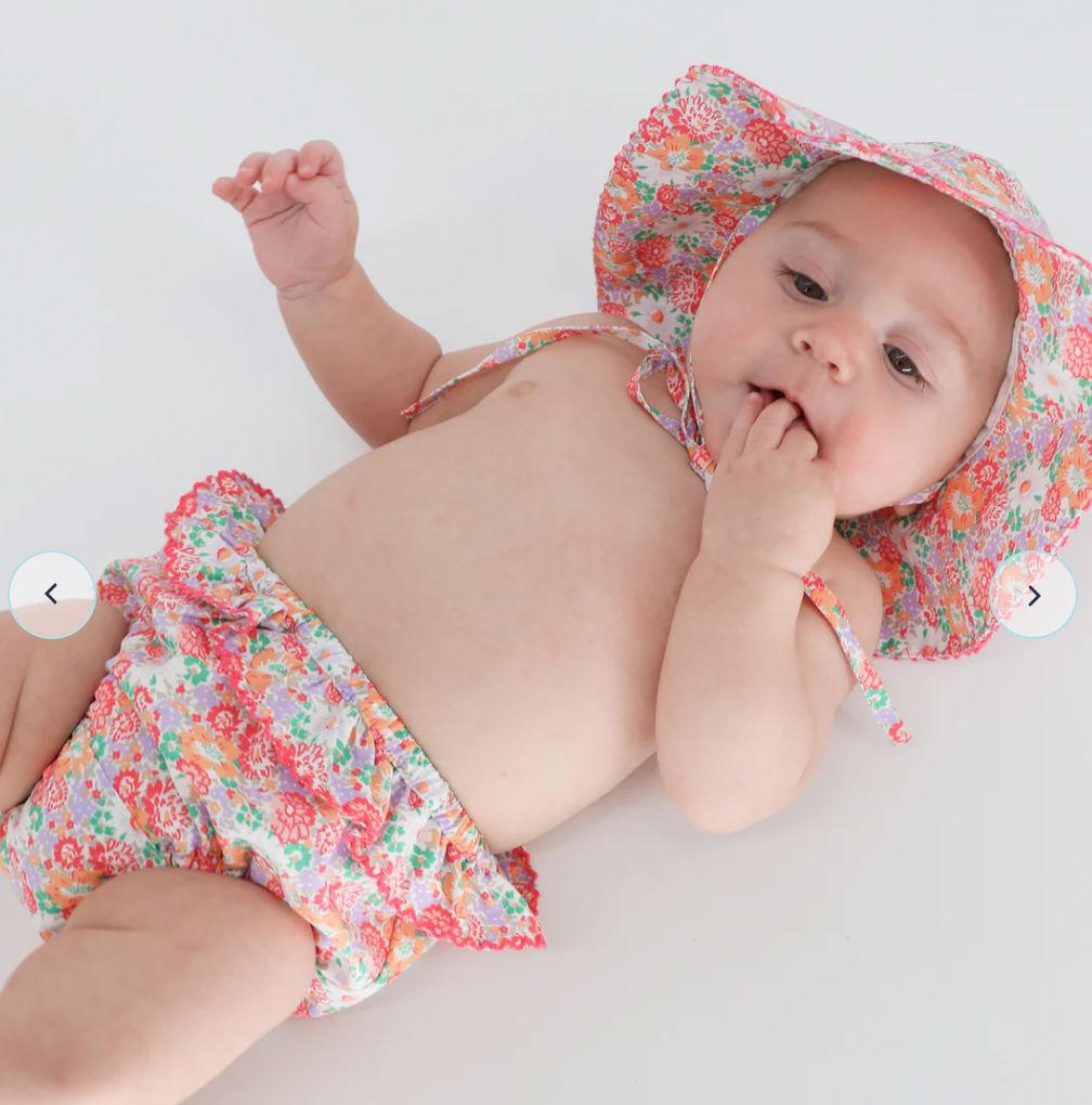 Diaper Bloomer Cover - Island Blossom Girl Bathing Suit Minnow 