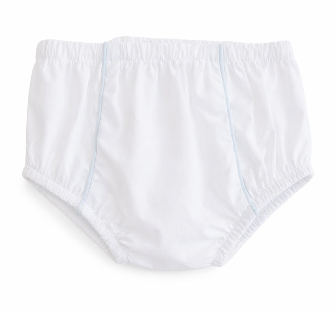 Diaper Cover – White with Blue Trim Boy Diaper Set Terry Tots 