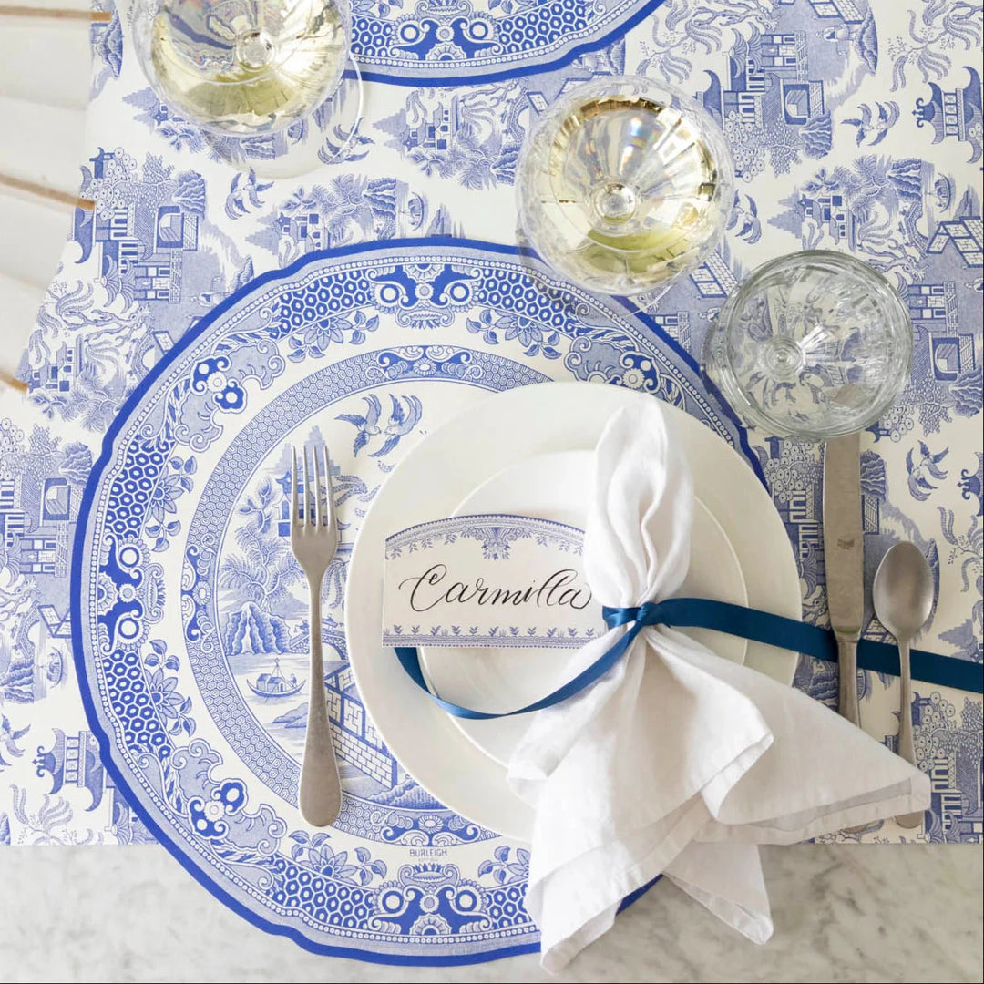 Die-cut Blue Willow Plate Placemat Placemats Hester and Cook 