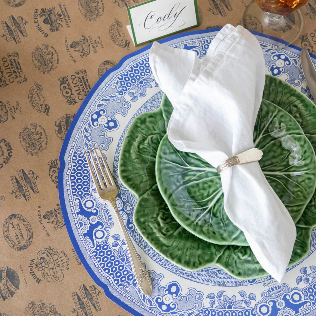 Die-cut Blue Willow Plate Placemat Placemats Hester and Cook 
