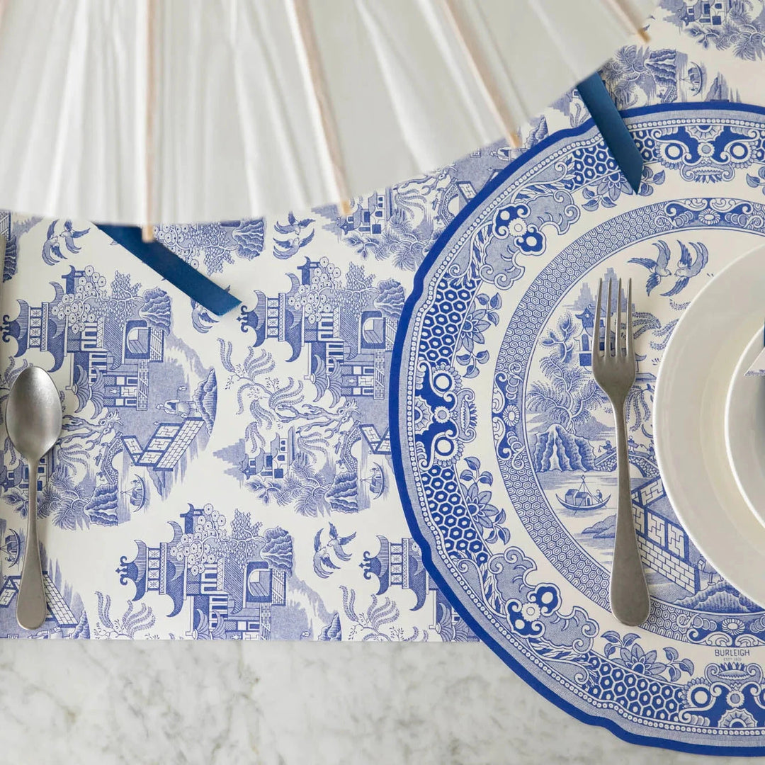 Die-cut Blue Willow Plate Placemat Placemats Hester and Cook 