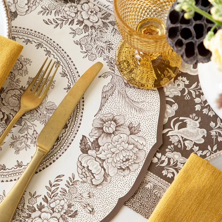 Die-cut Brown Asiatic Pheasants Placemat Placemats Hester and Cook 