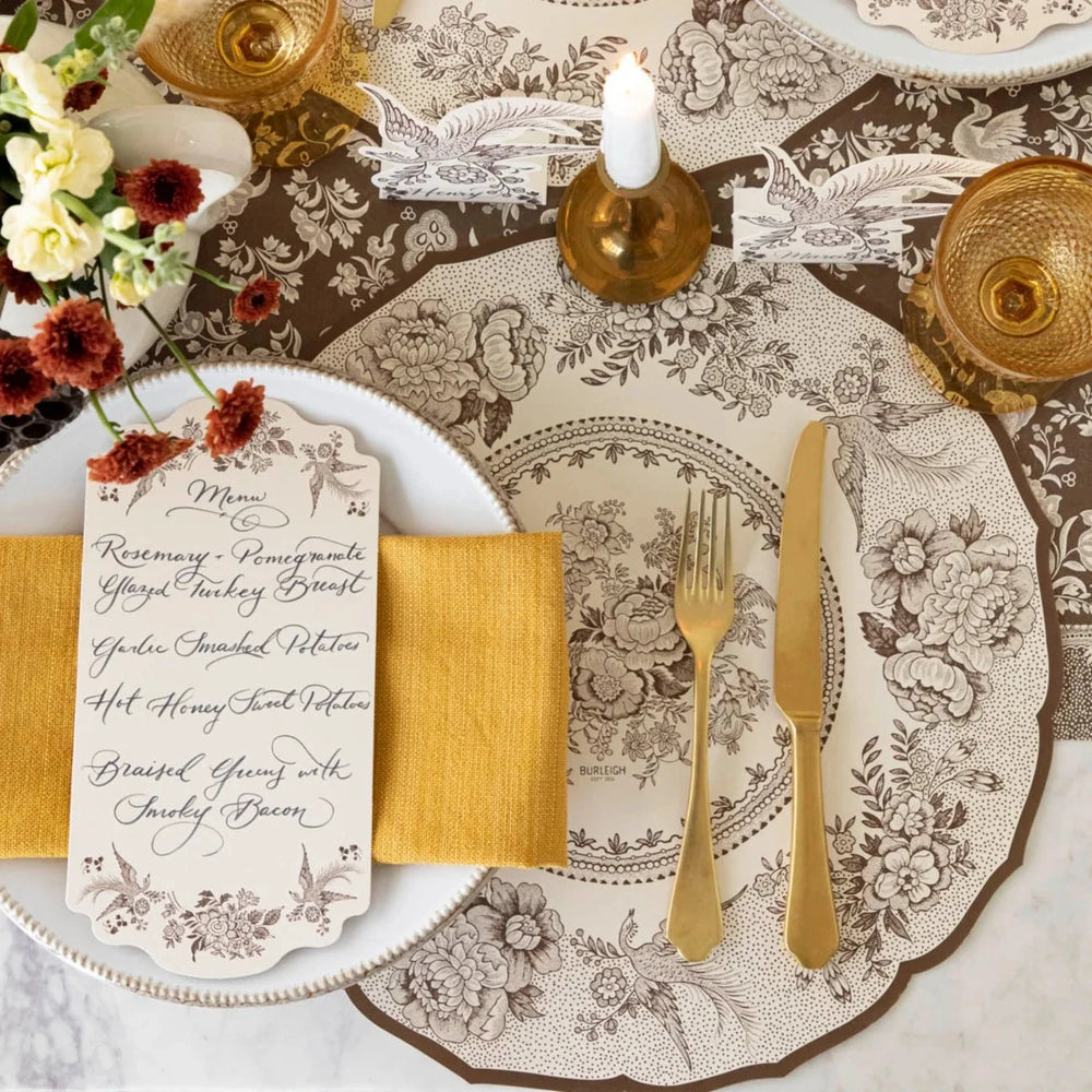 Die-cut Brown Asiatic Pheasants Placemat Placemats Hester and Cook 