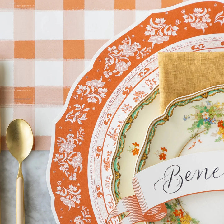 Die-cut Burleigh Pumpkin Regal Placemat Placemats Hester and Cook 
