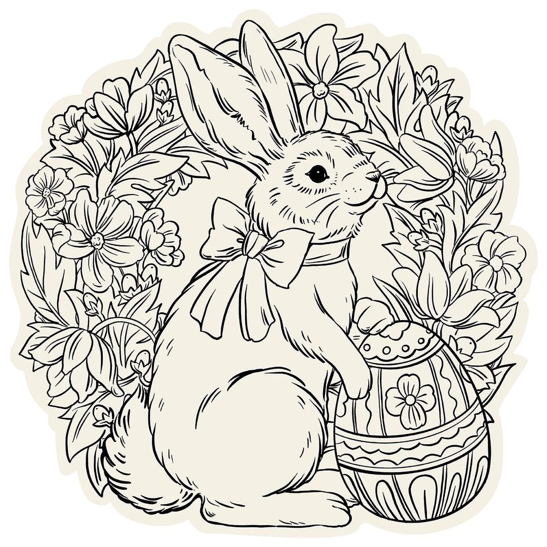 Die Cut Coloring Bunny Wreath Placemats Placemats Hester and Cook 
