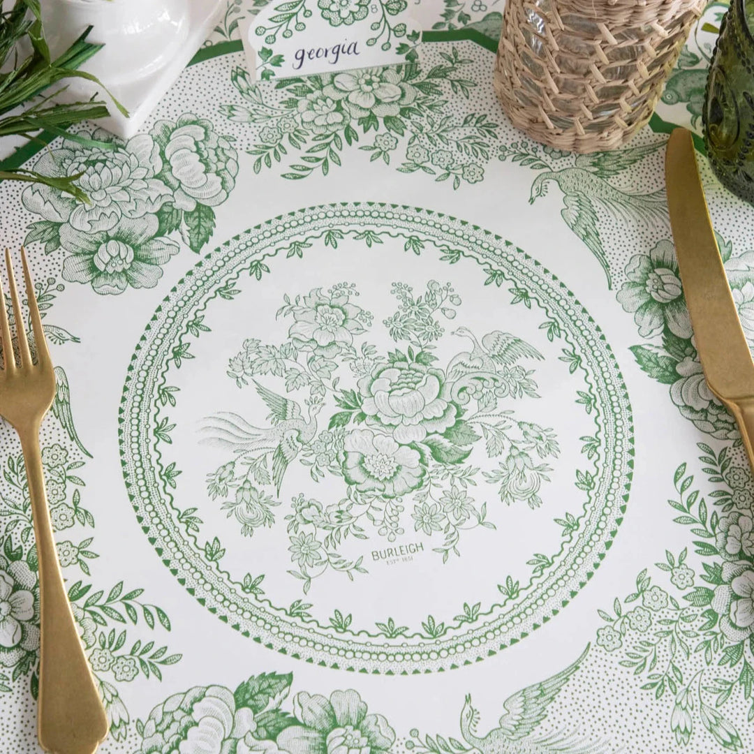 Die-cut Green Asiatic Pheasants Placemat Placemats Hester and Cook 