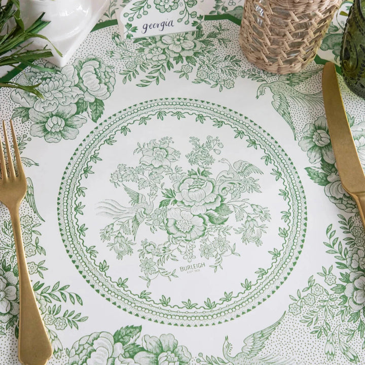 Die-cut Green Asiatic Pheasants Placemat Placemats Hester and Cook 