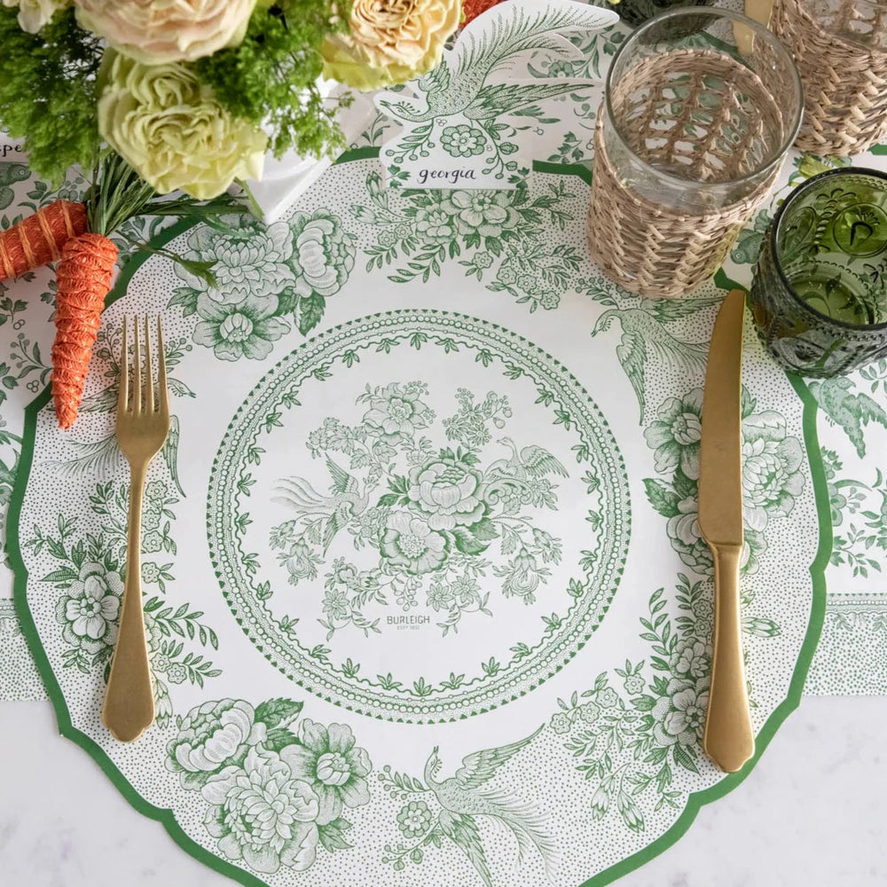 Die-cut Green Asiatic Pheasants Placemat Placemats Hester and Cook 