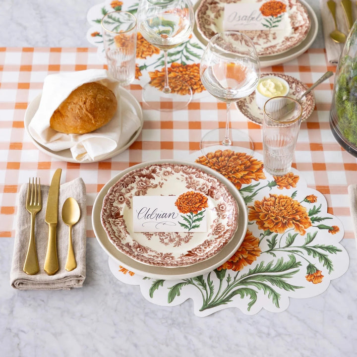 Die-cut Marigold Bouquet Placemat Placemats Hester and Cook 