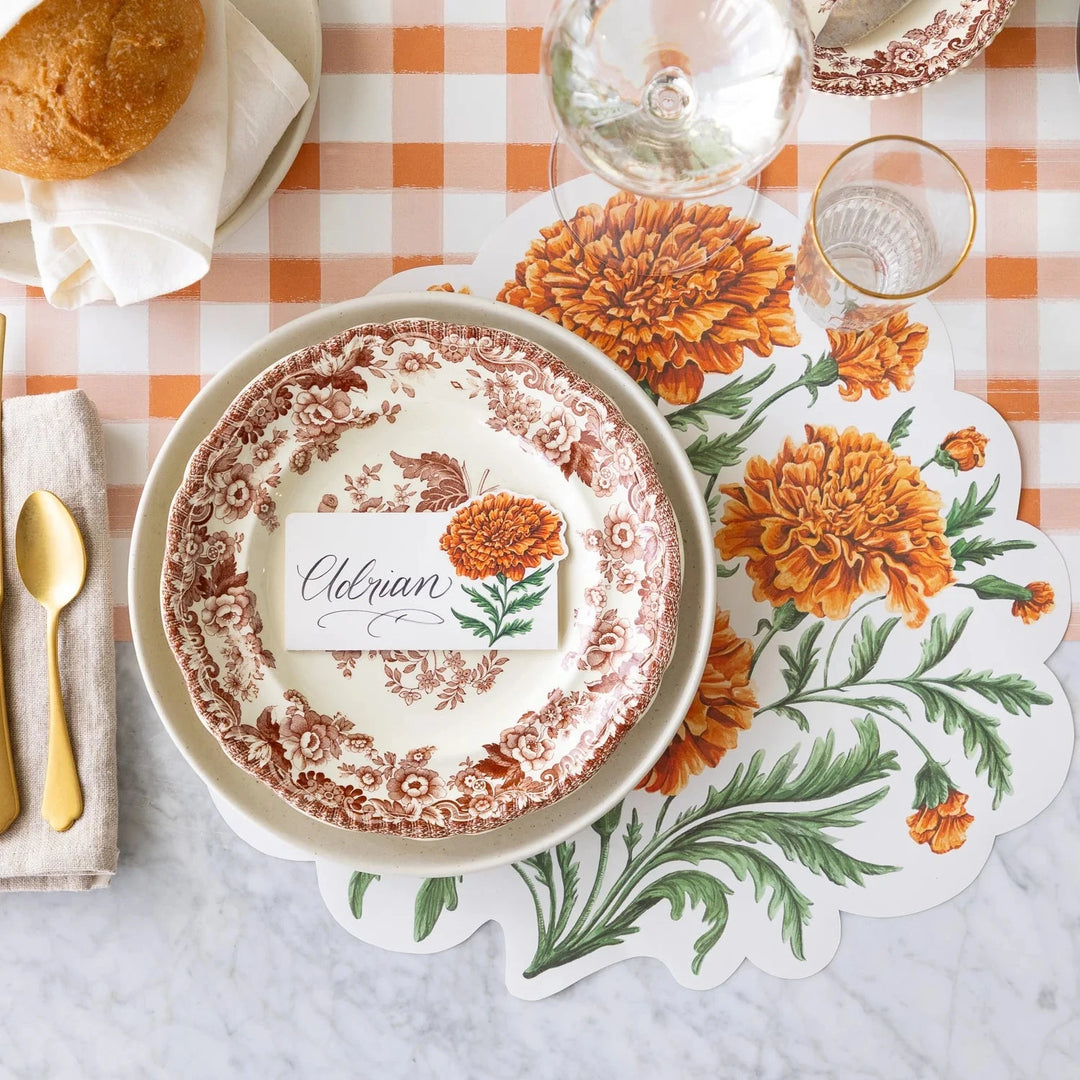 Die-cut Marigold Bouquet Placemat Placemats Hester and Cook 