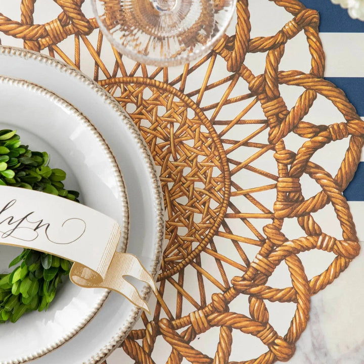 Die-cut Rattan Weave Placemat Placemats Hester and Cook 