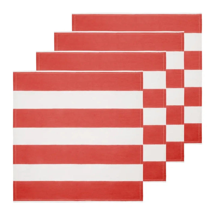 Dinner Napkins - St. Tropez Red - Set of 4 Dinner Napkins Couleur Nature 